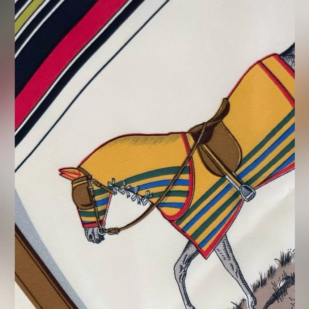 HERMES PARIS Silk Scarf ~ Couvertures et Tenues de Jour ~ - Picture 8 of 11